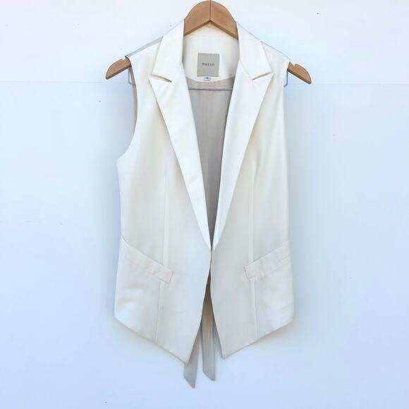 Mason Tailored White Ivory Vest Waistcoat 6 Sleeveless Quiet Luxury Menswear - Picture 2 of 9